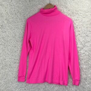 Medalist Turtleneck Top Large Neon Pink VTG 80s 90s SKI Made in USA Retro Bright